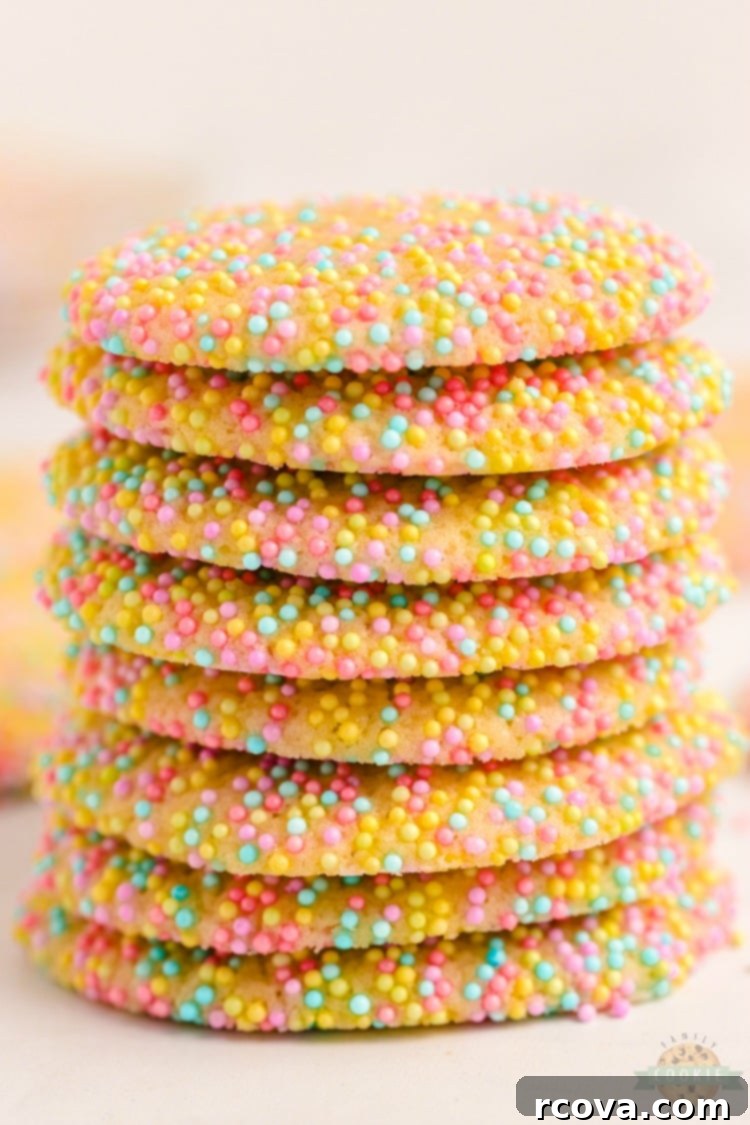 Colorful Easter Cookie Delights 4 Easter Sprinkle Cookies are a great way to celebrate the holiday with a sweet treat. The colorful sprinkles on a soft and chewy sugar cookie make for a delicious snack that looks as good as it tastes!