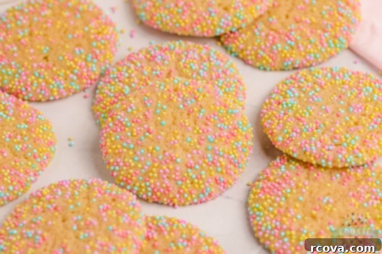 Colorful Easter Cookie Delights 8 Easter Sprinkle Cookies are a great way to celebrate the holiday with a sweet treat. The colorful sprinkles on a soft and chewy sugar cookie make for a delicious snack that looks as good as it tastes!