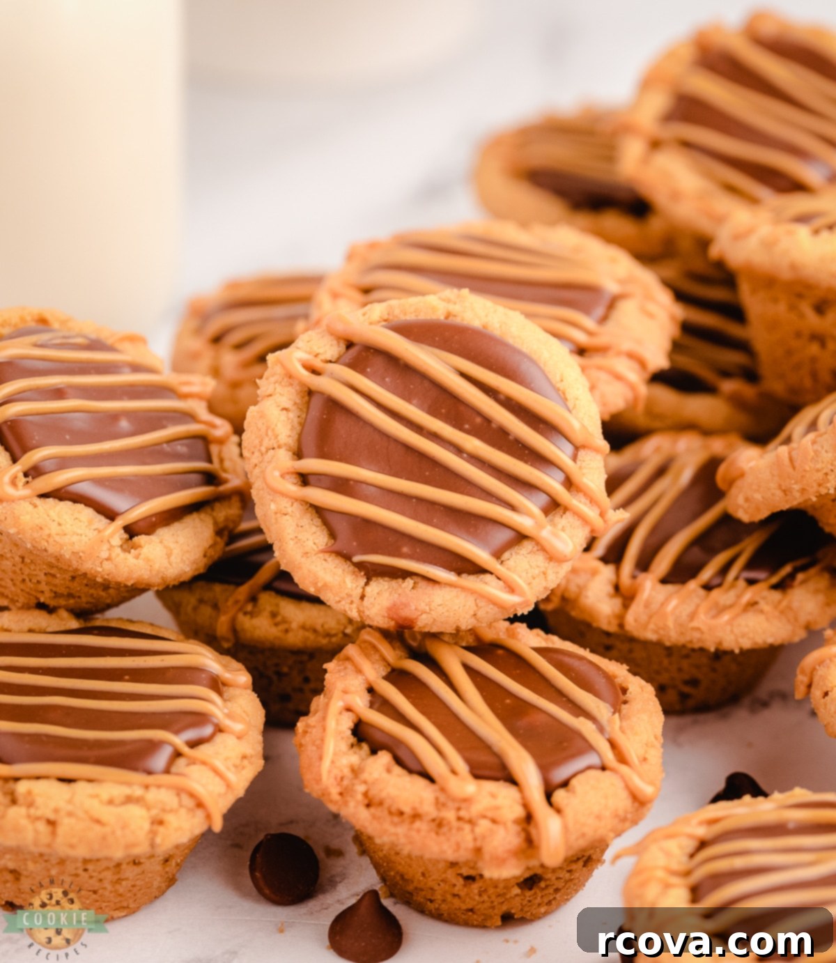Decadent Peanut Butter Fudge Cookie Cups 4 peanut butter cookie cups with fudge filling