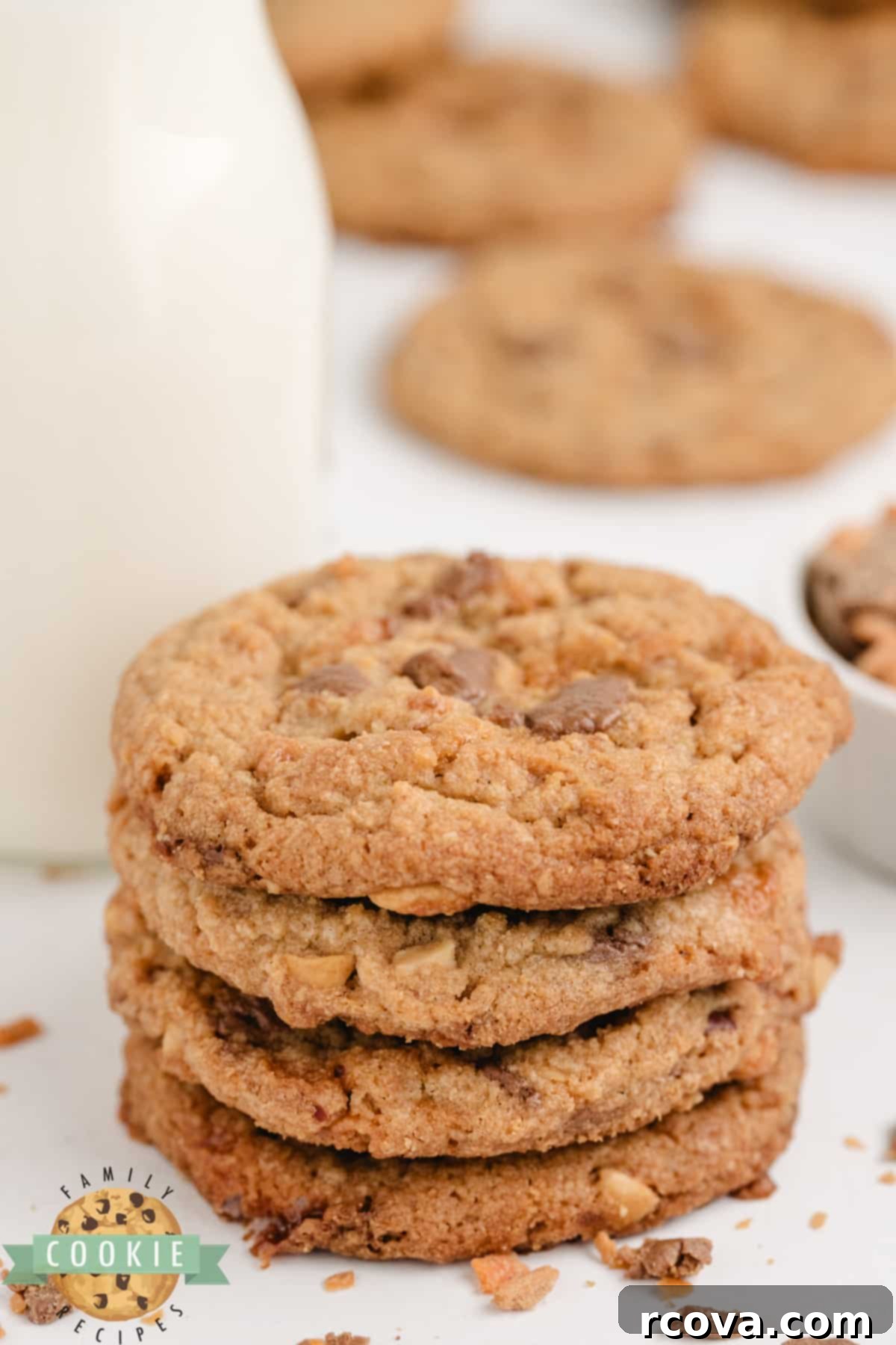 Butterfinger Peanut Butter Crunch Cookies 3 Peanut butter cookie recipe with Butterfinger candy bars.