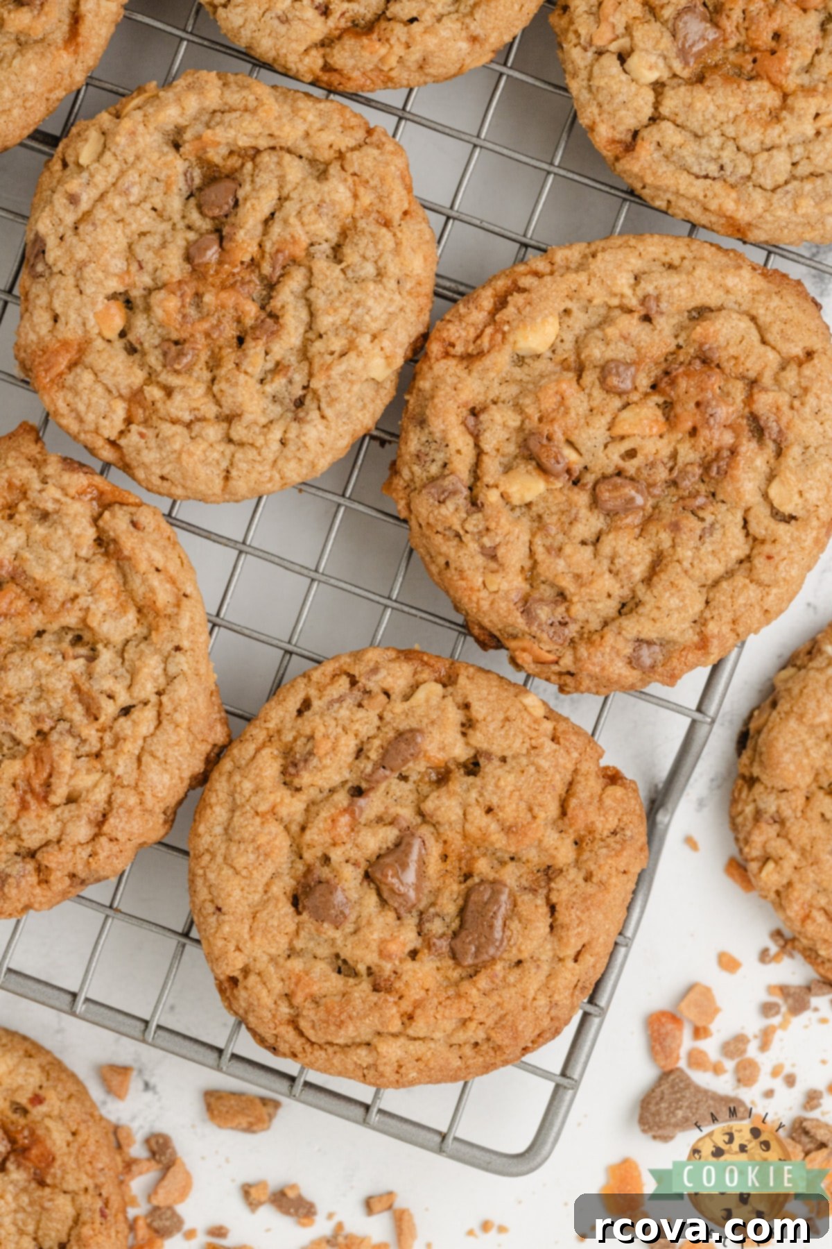 Butterfinger Peanut Butter Crunch Cookies 10 Butterfinger Peanut Butter Cookies are amazingly soft, chewy, and full of crunchy peanut butter and chunks of Butterfinger candy bars!