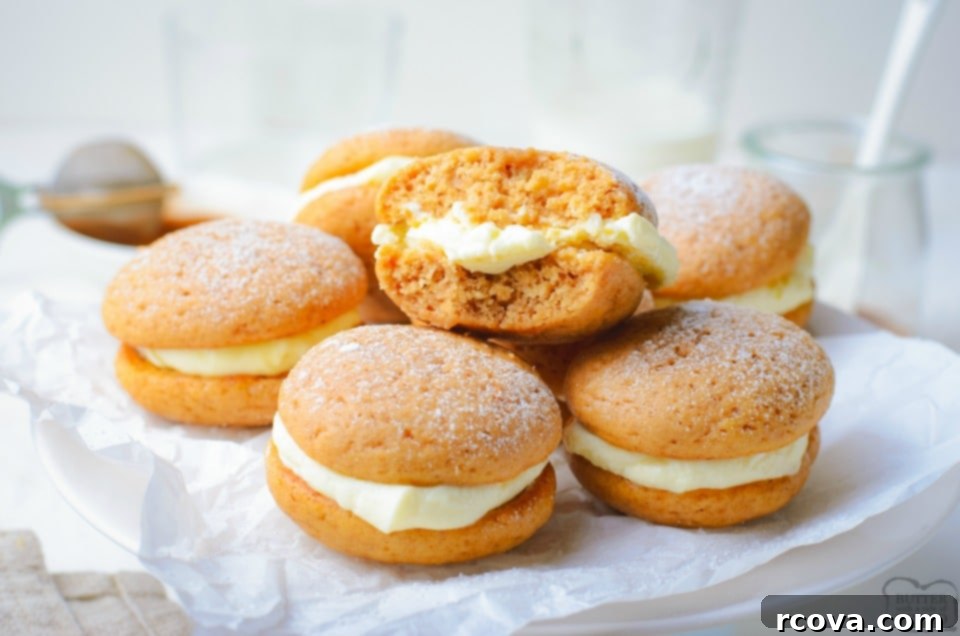 Warm Gingerbread Delights 13 Soft gingerbread whoopie pies filled with a creamy cheese frosting
