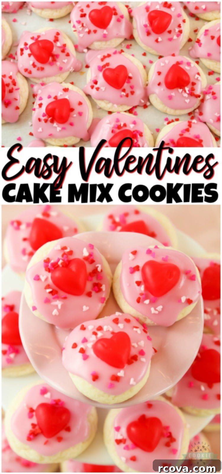 Valentine's Day Cake Mix Cookie Bliss 12 Valentine's Cake Mix Cookies with a full recipe summary from Family Cookie Recipes