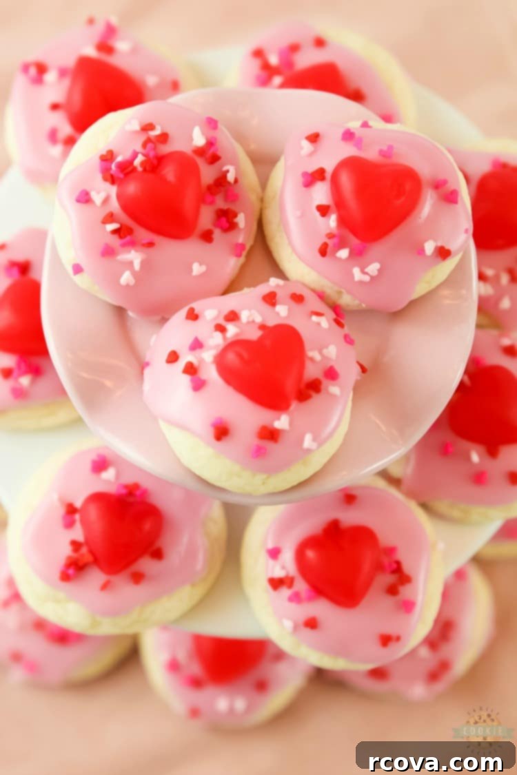 Valentine's Day Cake Mix Cookie Bliss 10 Valentines Cake Mix Cookies with festive icing and sprinkles