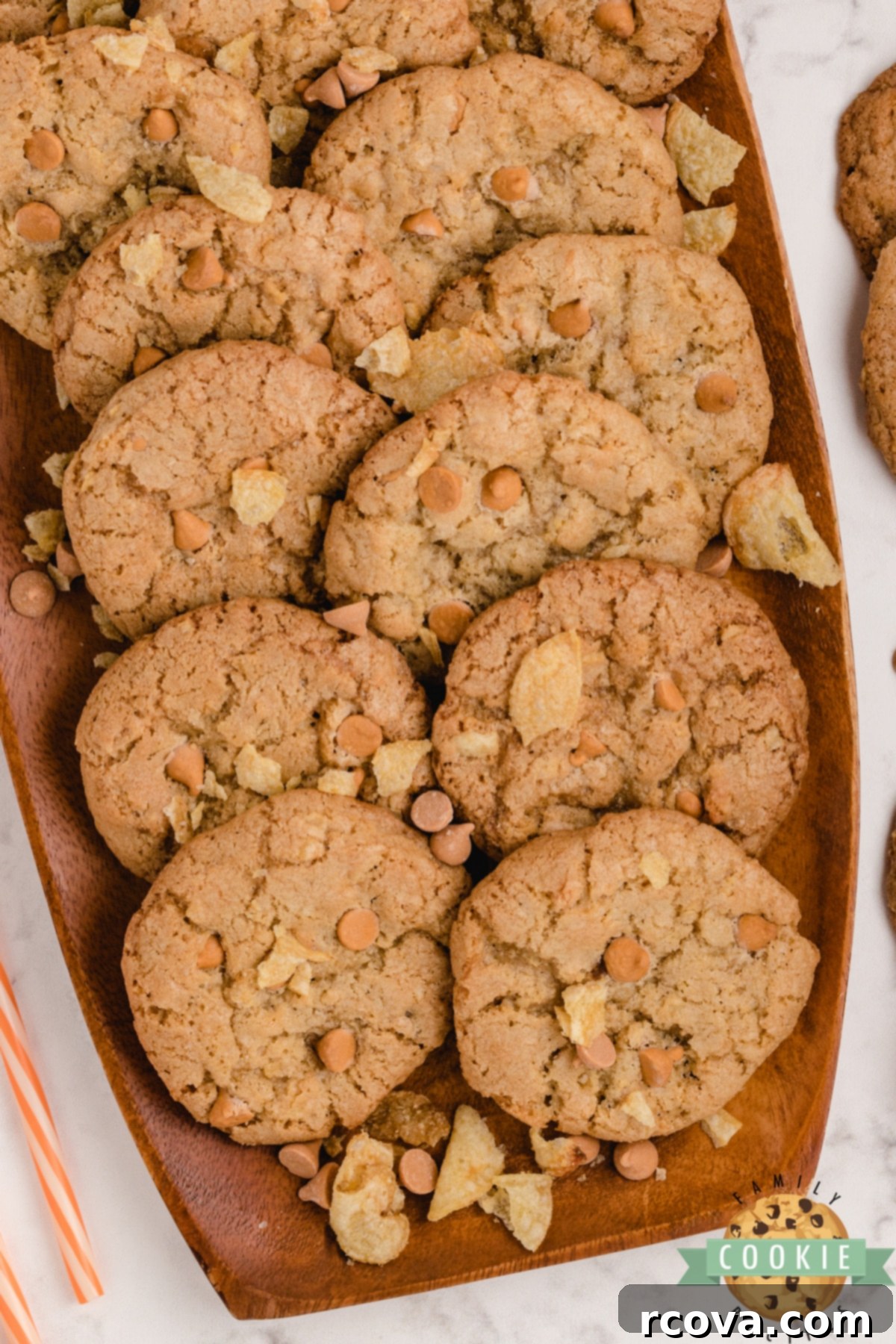 Salty Sweet Cookie Crunch 9 Close-up of Potato Chip Cookies with a delicate golden brown edge