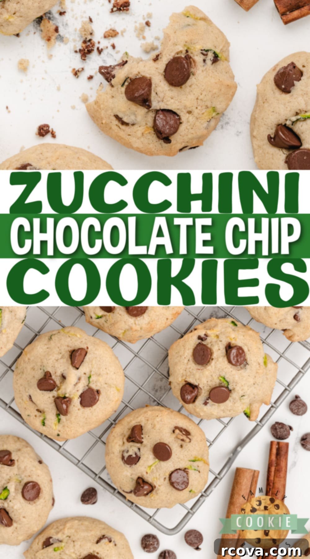 Hidden Veggie Chocolate Chip Delights 17 A generous stack of Zucchini Chocolate Chip Cookies, artfully arranged to showcase their irresistible appeal.