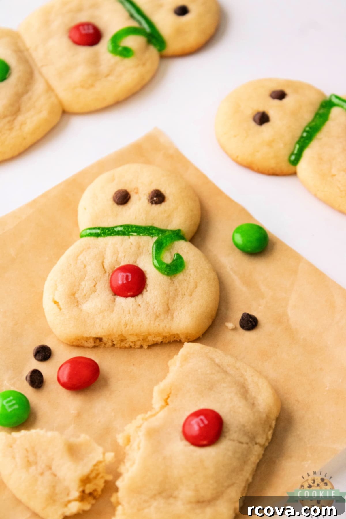 Sweet Snowman Delights 5 Sugar cookie decorated like a snowman.