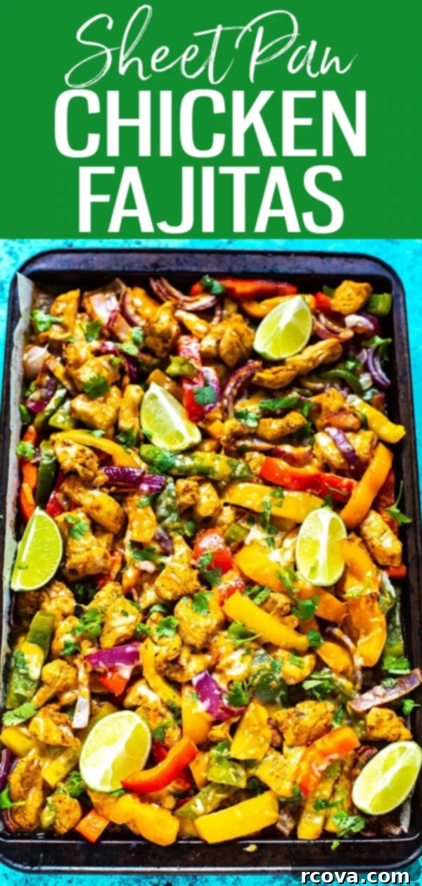 Effortless Sheet Pan Chicken Fajitas 8 These Sheet Pan Chicken Fajitas are a quick and easy way to enjoy your Tex Mex favourite. Everything’s made on one pan in just 30 minutes!  #sheetpanfajitas #chickenfajitas