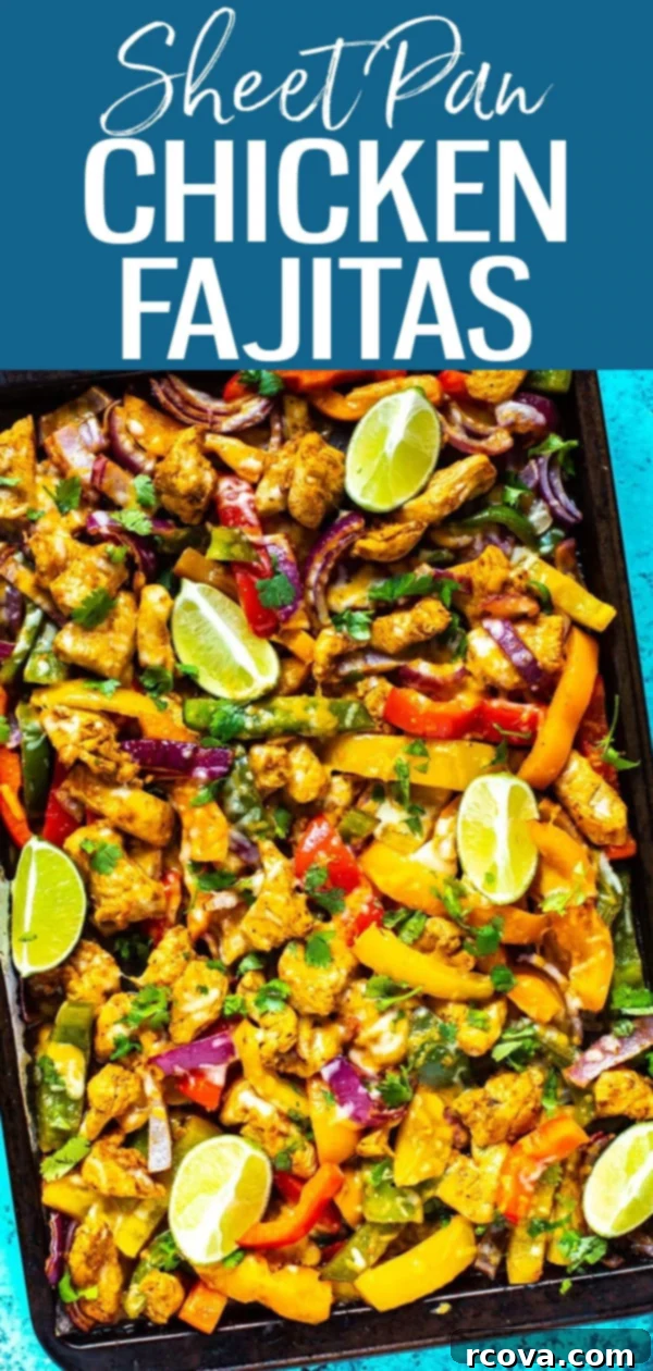 Effortless Sheet Pan Chicken Fajitas 9 These Sheet Pan Chicken Fajitas are a quick and easy way to enjoy your Tex Mex favourite. Everything’s made on one pan in just 30 minutes!  #sheetpanfajitas #chickenfajitas