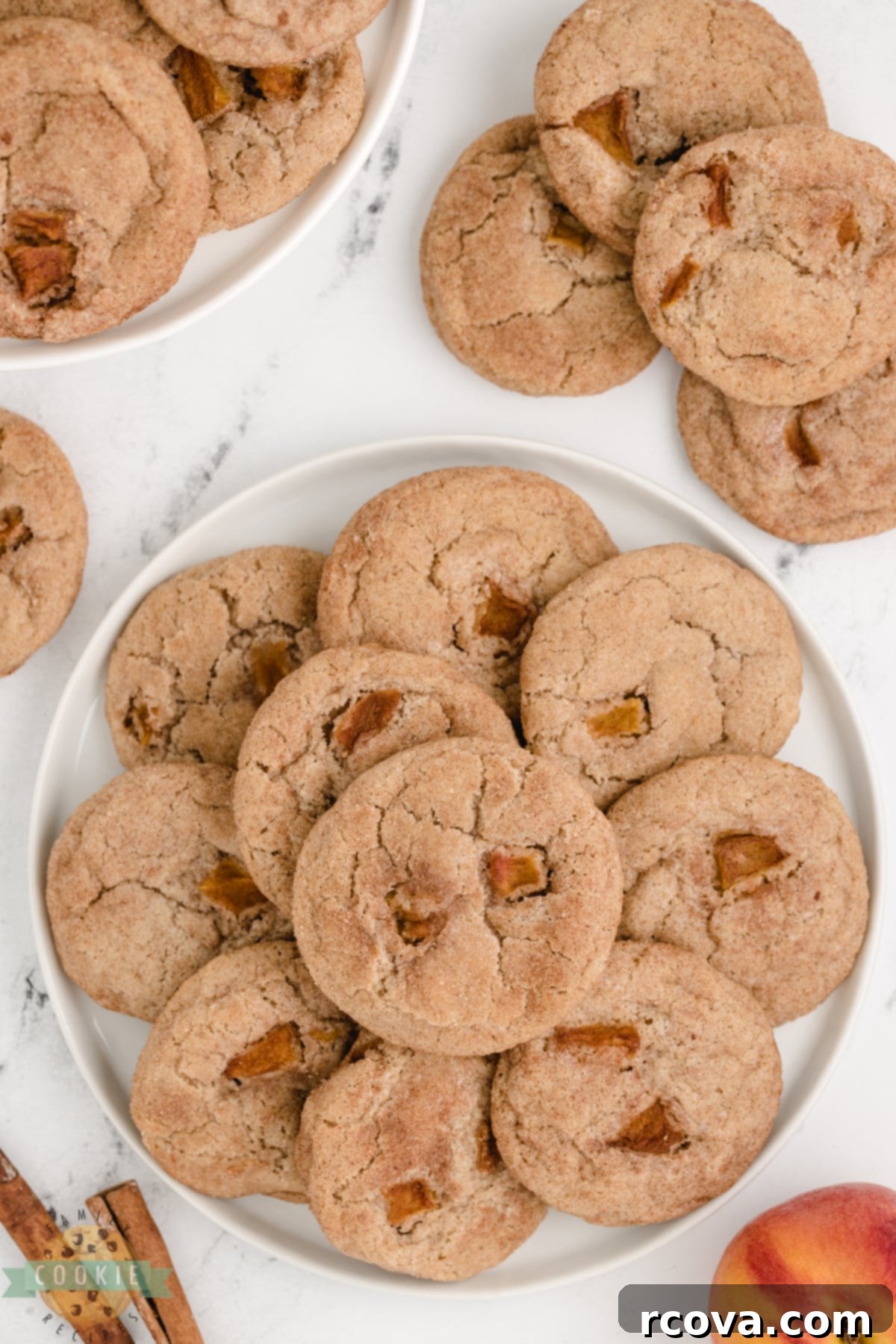 Golden Peach Snickerdoodle Delights 11 An inviting pile of Peach Snickerdoodle Cookies, ready for sharing and perfect for a sweet indulgence