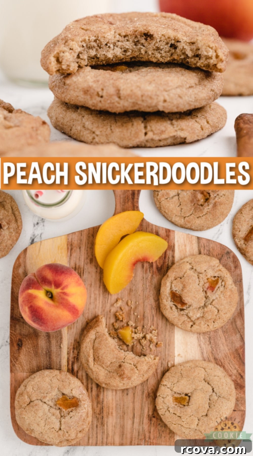 Golden Peach Snickerdoodle Delights 12 A final shot of baked Peach Snickerdoodle Cookies, showing their inviting aroma and delicious appeal