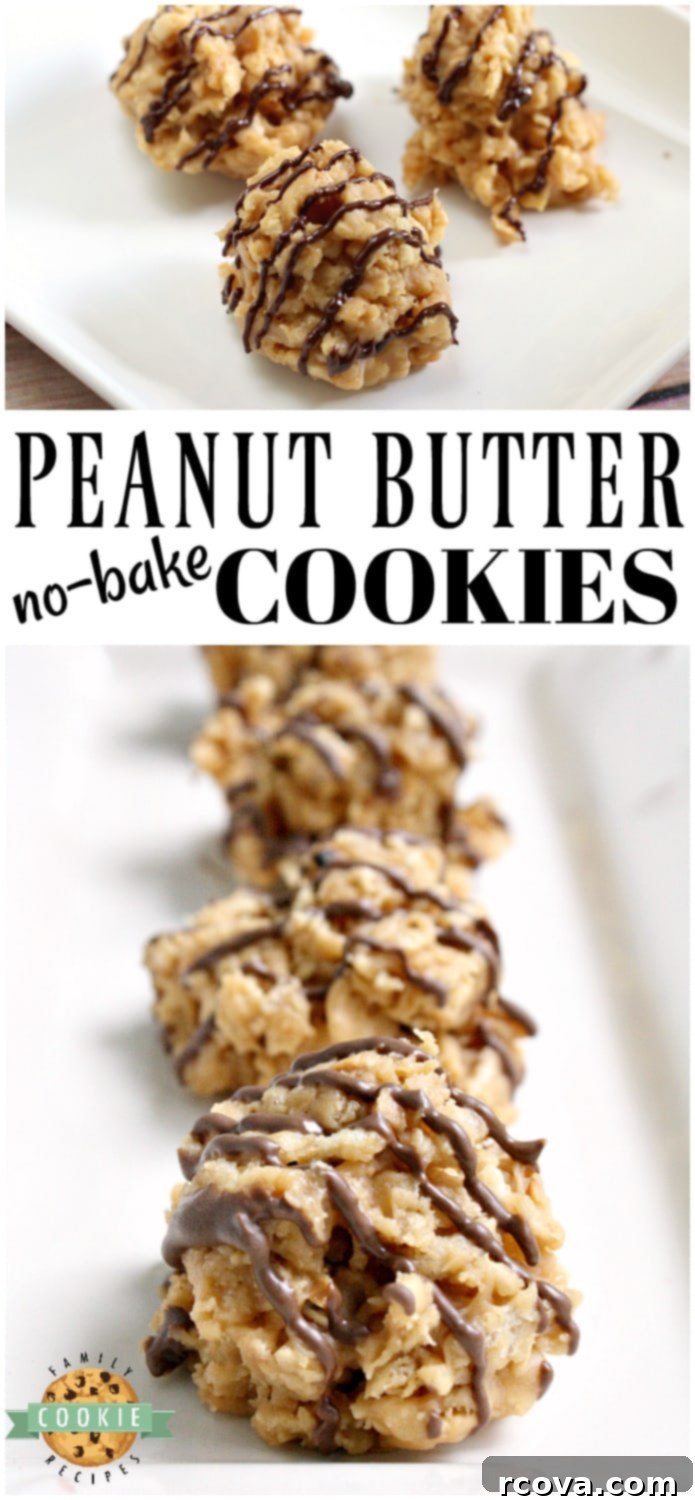 No Bake Peanut Butter Treats 5 Peanut Butter No Bake Cookies are crunchy, sweet and full of flavor and they only take a few minutes start to finish to make!