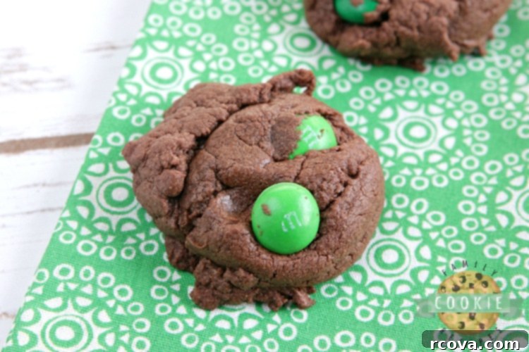 Effortless Mint Chocolate Cookies 8 A whole batch of perfectly baked mint chocolate cake mix cookies