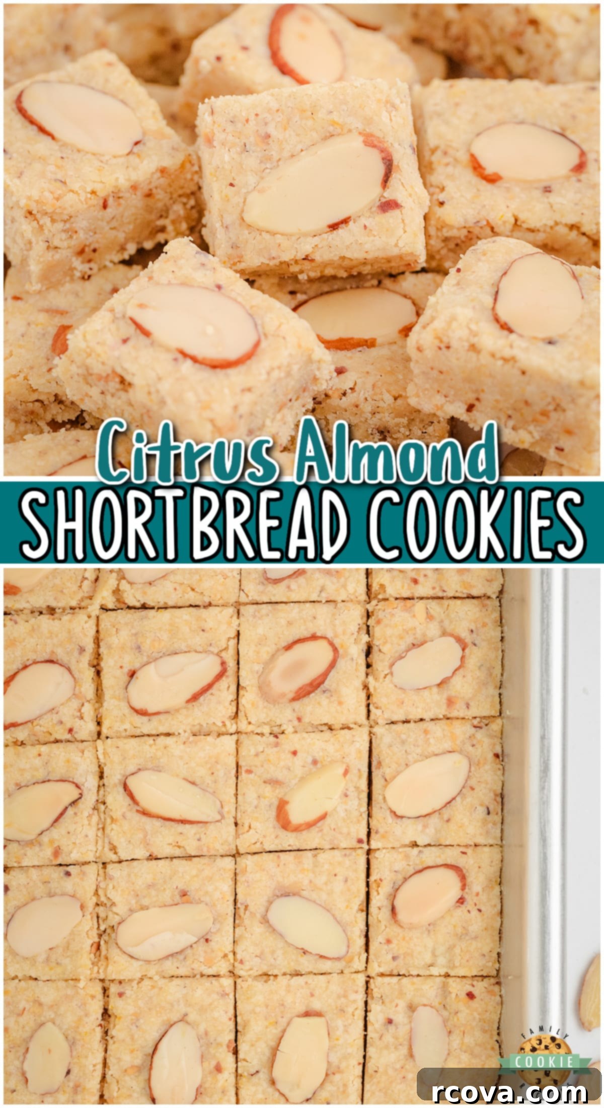 Zesty Almond Shortbread Delights 9 Almond Citrus Shortbread Cookies are tender, buttery cookies bursting with fresh orange flavor which pairs beautifully with the almonds! Lovely shortbread cookie you'll want to save!