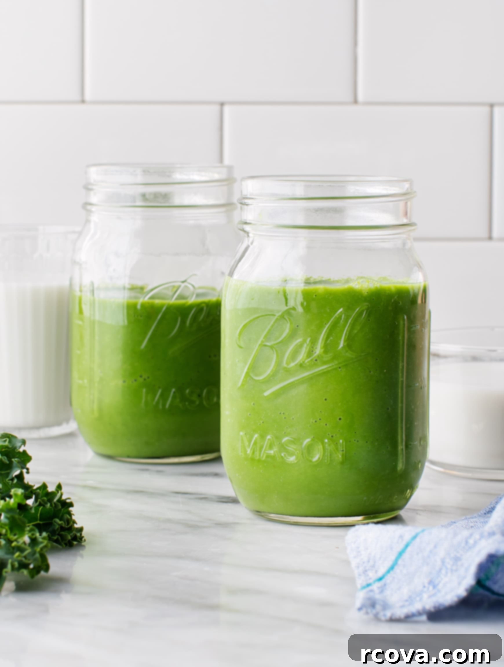 Power-Packed Protein Blends for Wellness 21 Kale Smoothie via Love and Lemons, a green power drink.