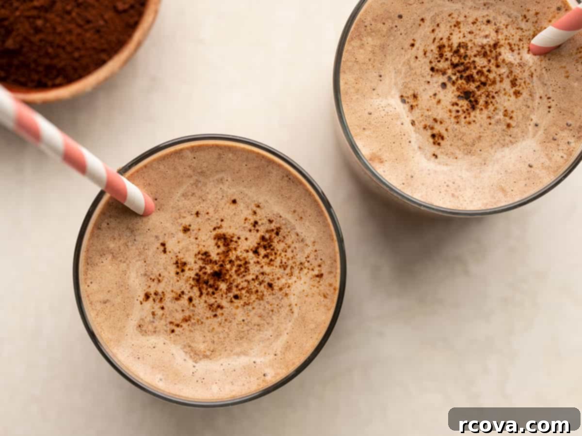 Power-Packed Protein Blends for Wellness 25 Chocolate Coffee Breakfast Smoothie via Budget Bytes, a delicious way to start your day.