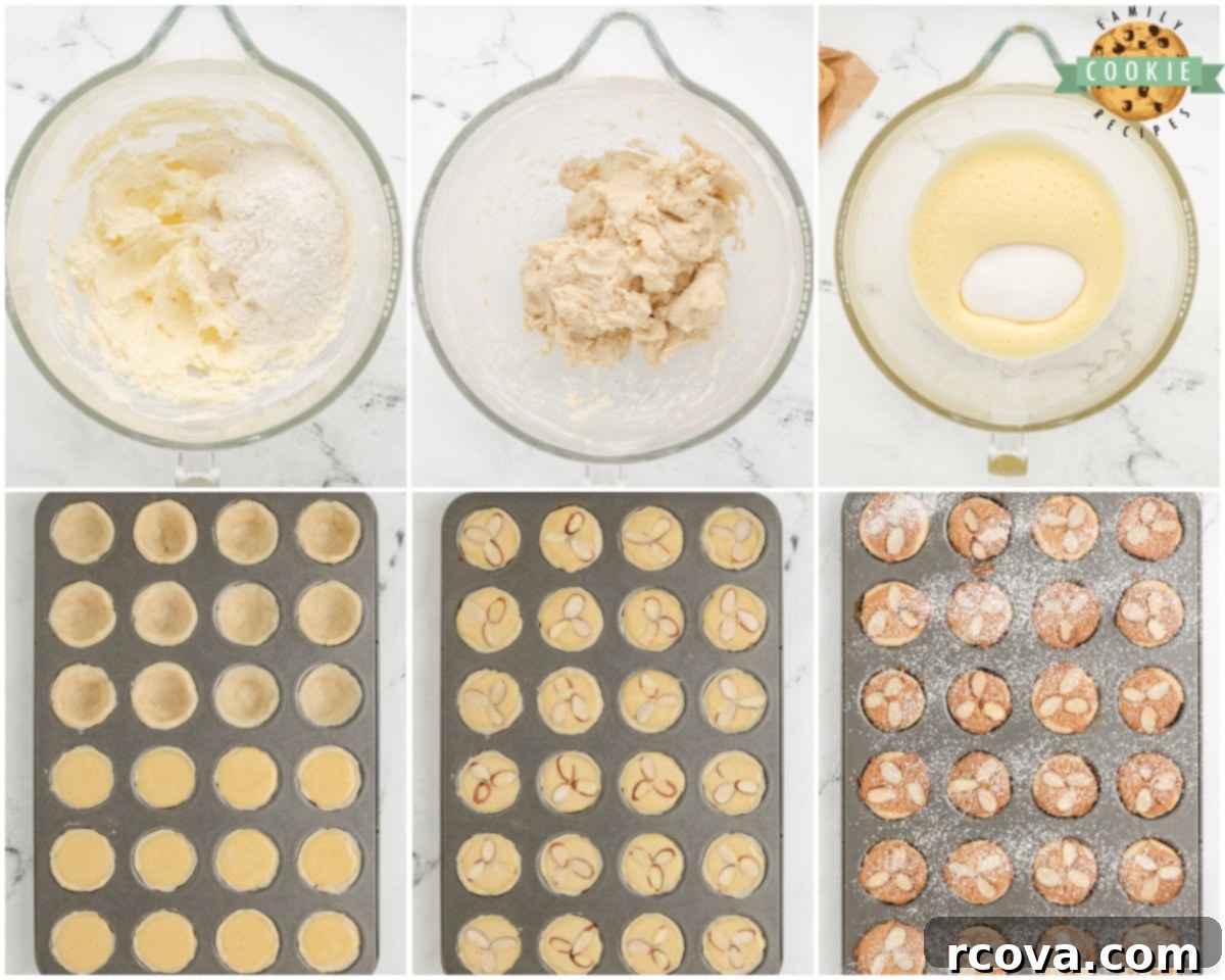 Dutch Almond Cookie Bites 4 Close-up of ingredients and initial steps for preparing Dutch Almond Cookie Cups