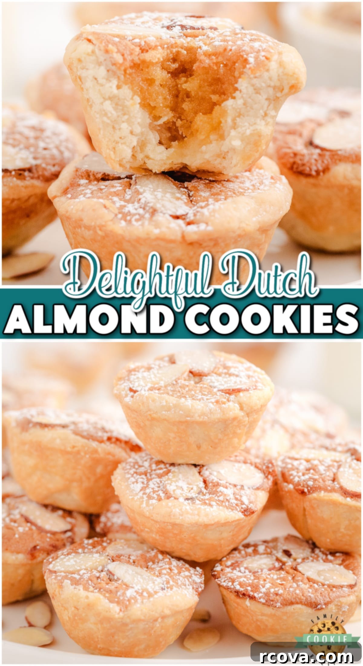 Dutch Almond Cookie Bites 9 A stunning Pinterest graphic showcasing Dutch Almond Cookie Cups with elegant presentation