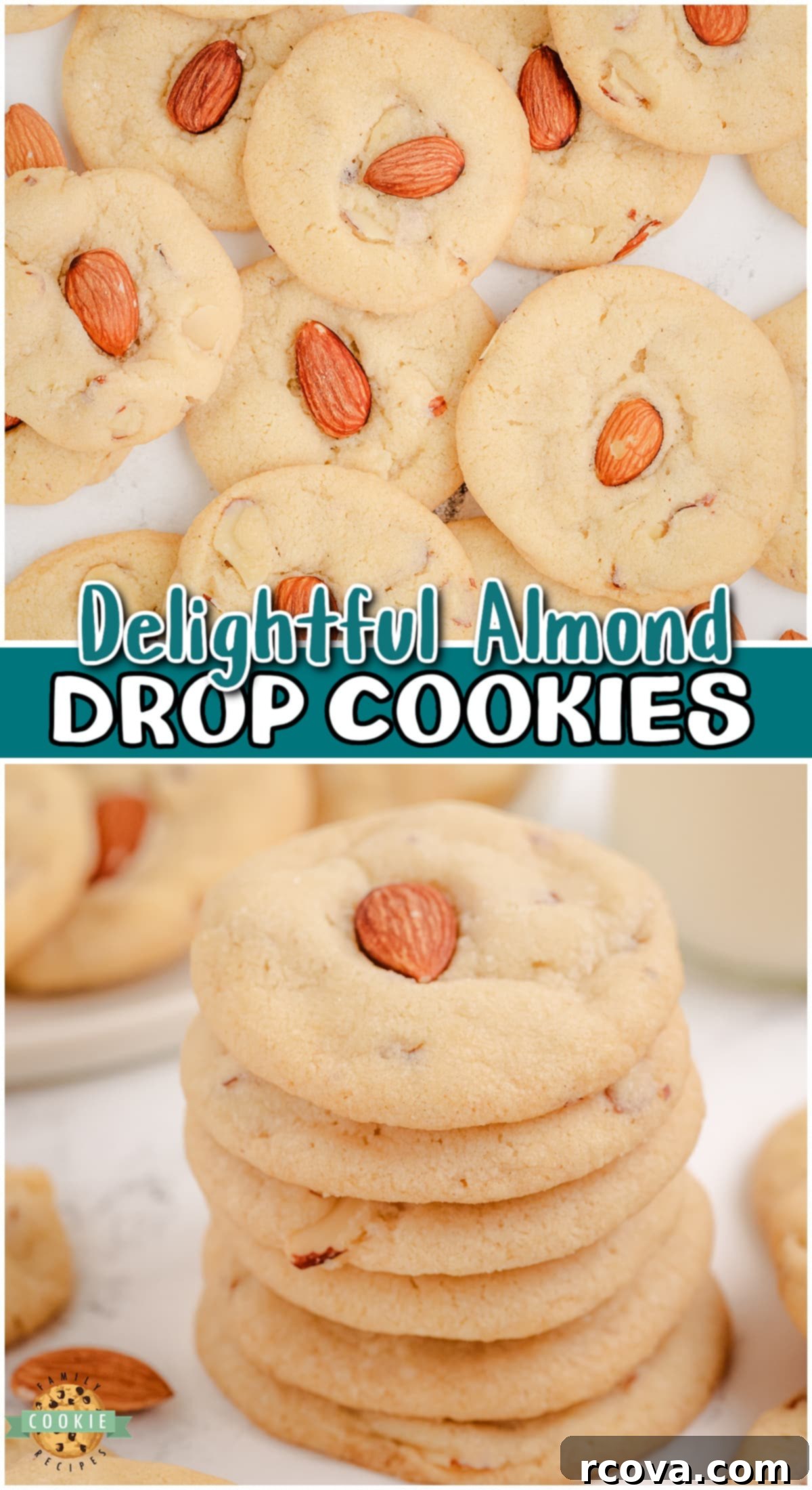 Golden Almond Delights 9 A stunning Pinterest-optimized image featuring Almond Drop Cookies, highlighting their delicious buttery and nutty flavor, and ease of preparation.