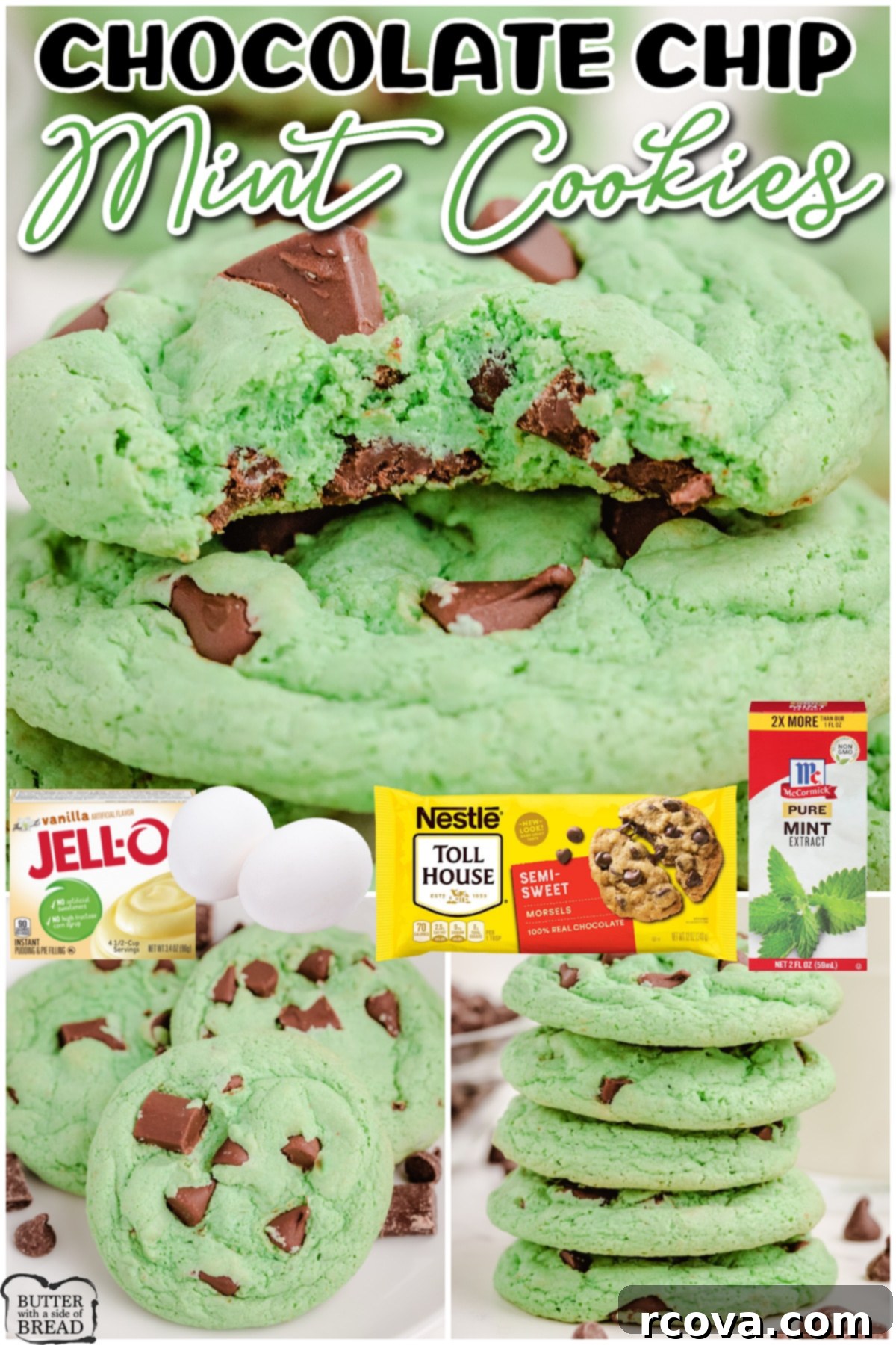 Decadent Mint Chocolate Chip Cookies 6 Mint Chocolate Chip Cookies are a sensational dessert made with pudding mix, mint extract and chocolate chips. This amazing mint cookie recipe is perfect for those who love mint chip ice cream!