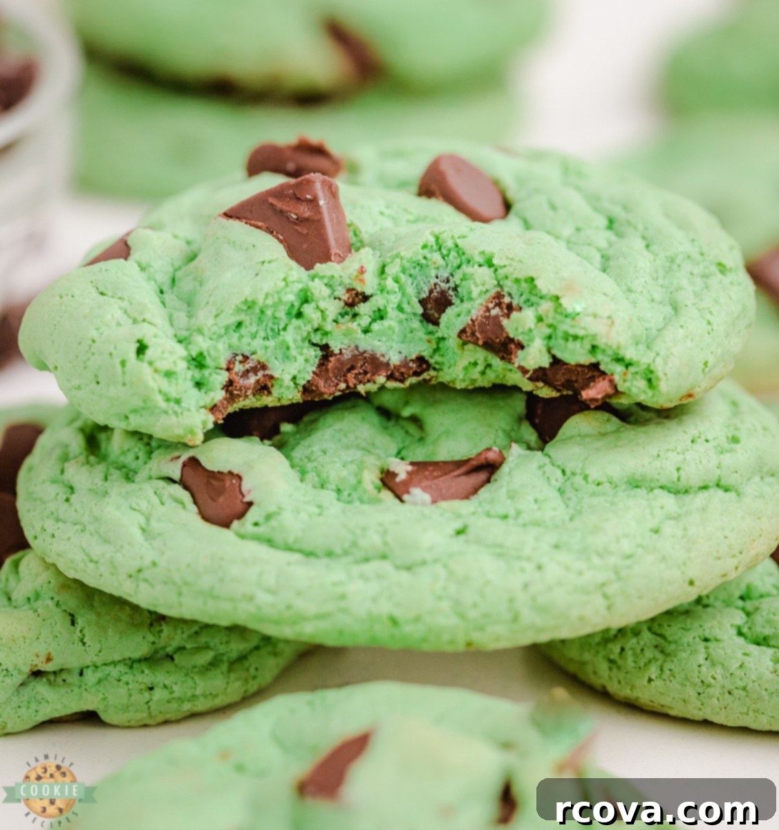 Decadent Mint Chocolate Chip Cookies 9 mint chocolate chip cookies