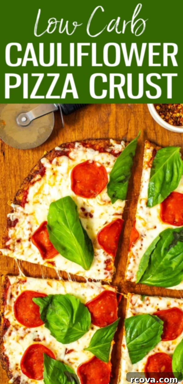 Ultimate 3-Ingredient Cauliflower Pizza Crust 12 This Perfect Cauliflower Pizza Crust is a low carb recipe with just 3 ingredients, so you can enjoy your favourite pizza with way less carbs. #lowcarb #cauliflowercrust