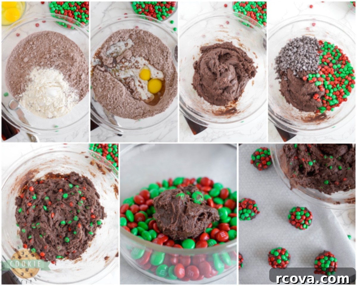 Christmas M&M Brownie Cookies 3 how to make Christmas M&M Brownie cookies