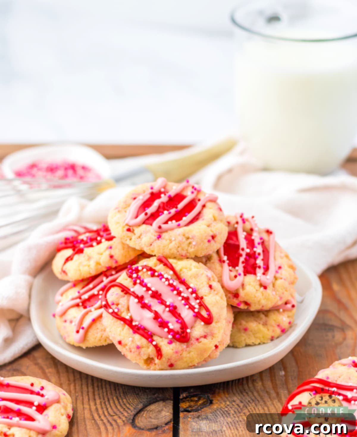 Valentines Thumbprint Cookies 15 Assortment of Valentine's Day cookies, including thumbprint cookies.
