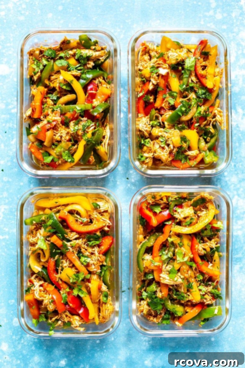 One-Pot Wonder Chicken Fajitas 10 Full spread of Crockpot Chicken Fajitas with all the toppings for a family meal.