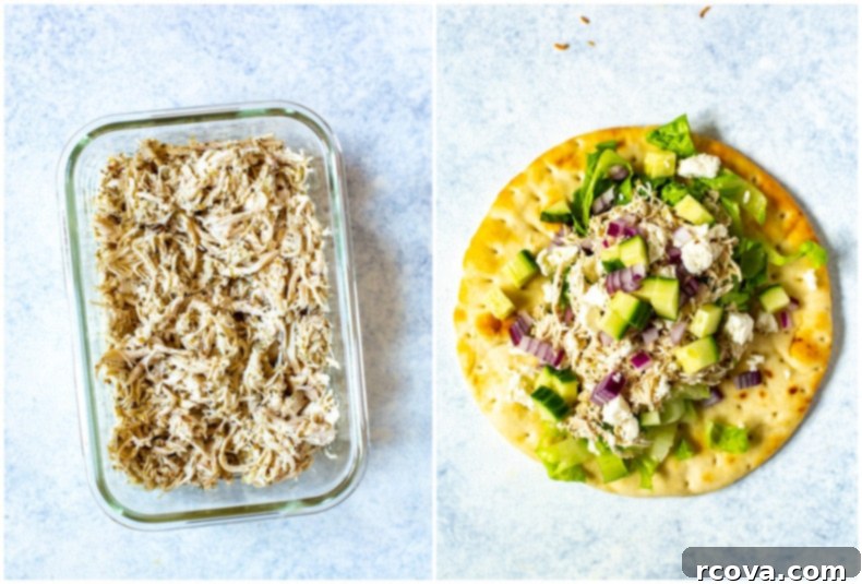 5 Deliciously Simple Shredded Chicken Meals 8 Lemon Oregano Shredded Chicken with a side of salad