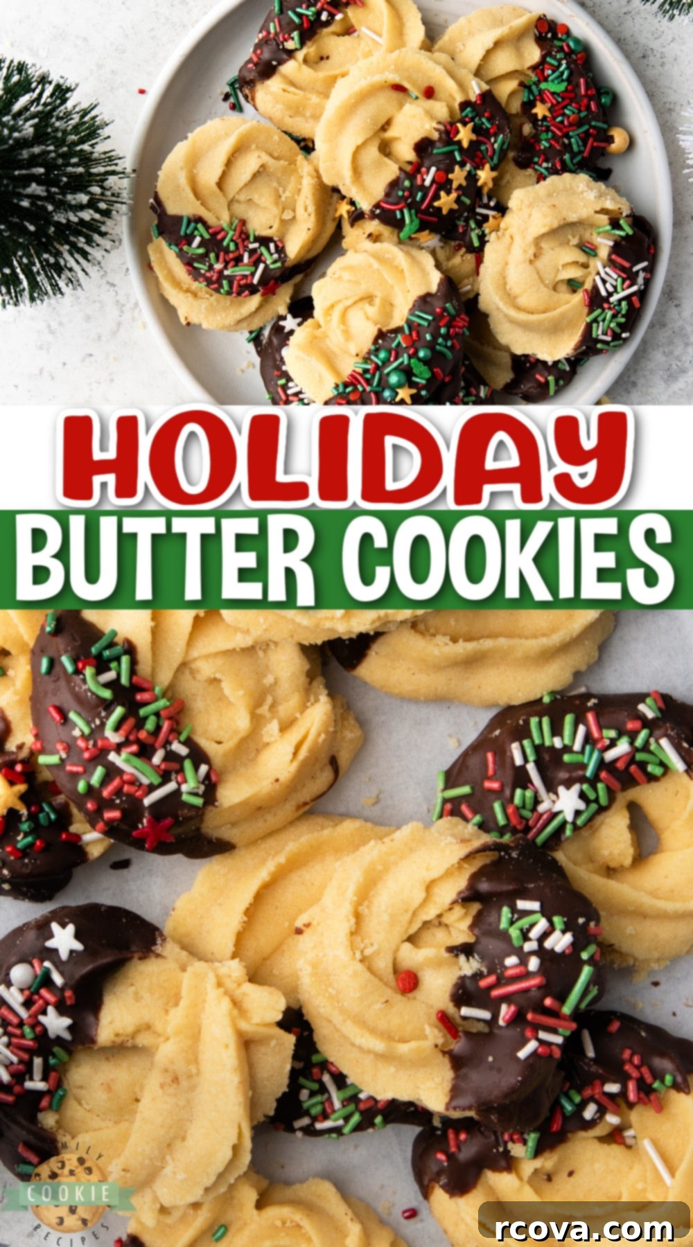 Classic Holiday Butter Cookies 13 Classic holiday butter cookies made with buttery cookie dough and covered in chocolate & sprinkles. Incredible shortbread cookie with a delicate texture and fantastic flavor!