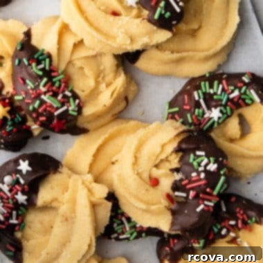 Classic Holiday Butter Cookies 10 Holiday Butter Cookies with chocolate and sprinkles
