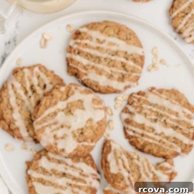 Spiced Eggnog Oatmeal Cookies 11 Eggnog Oatmeal Cookies with glaze