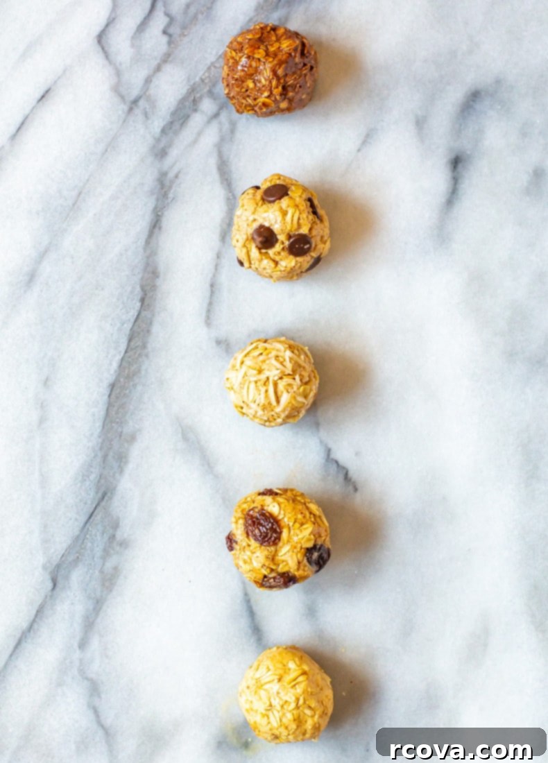 Quick No-Bake Protein Bites: Five Delicious Flavors 8 Protein Balls 5 Ways - A single protein ball with coconut flakes on a plate.