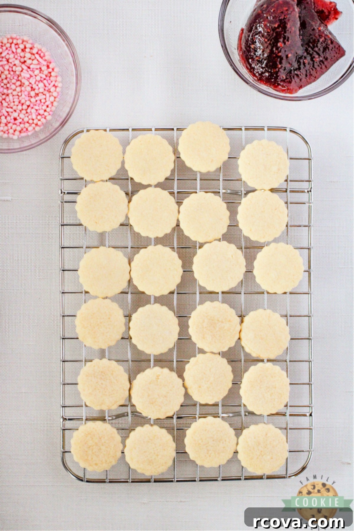 Imperial Delights 10 Cooling cookies on a wire rack.