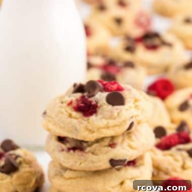 Sweet-Tart Raspberry Chocolate Chip Cookies 8 Raspberry Chocolate Chip Cookies