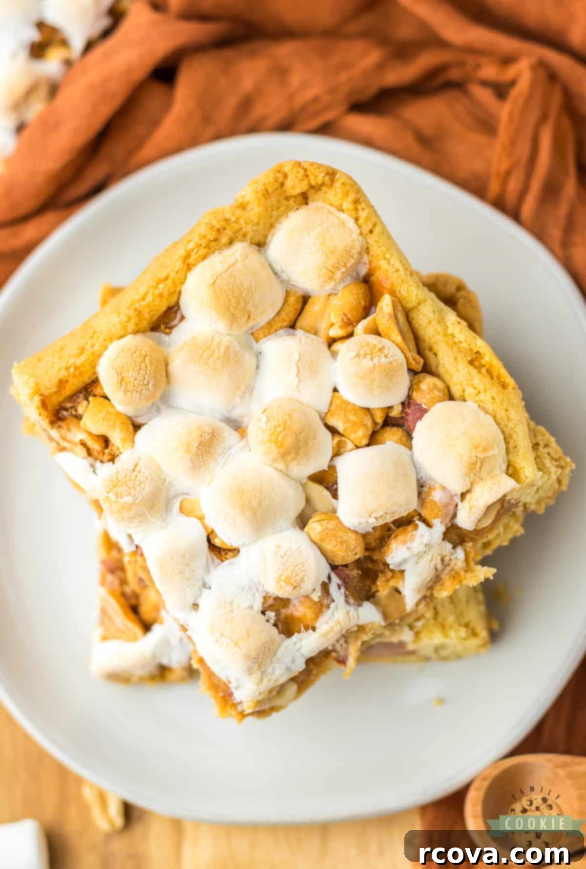 Irresistible Peanut Caramel Cookie Bars 4 Easy 5-ingredient cookie bar recipe, showcasing a pan of freshly baked peanut caramel cookie bars