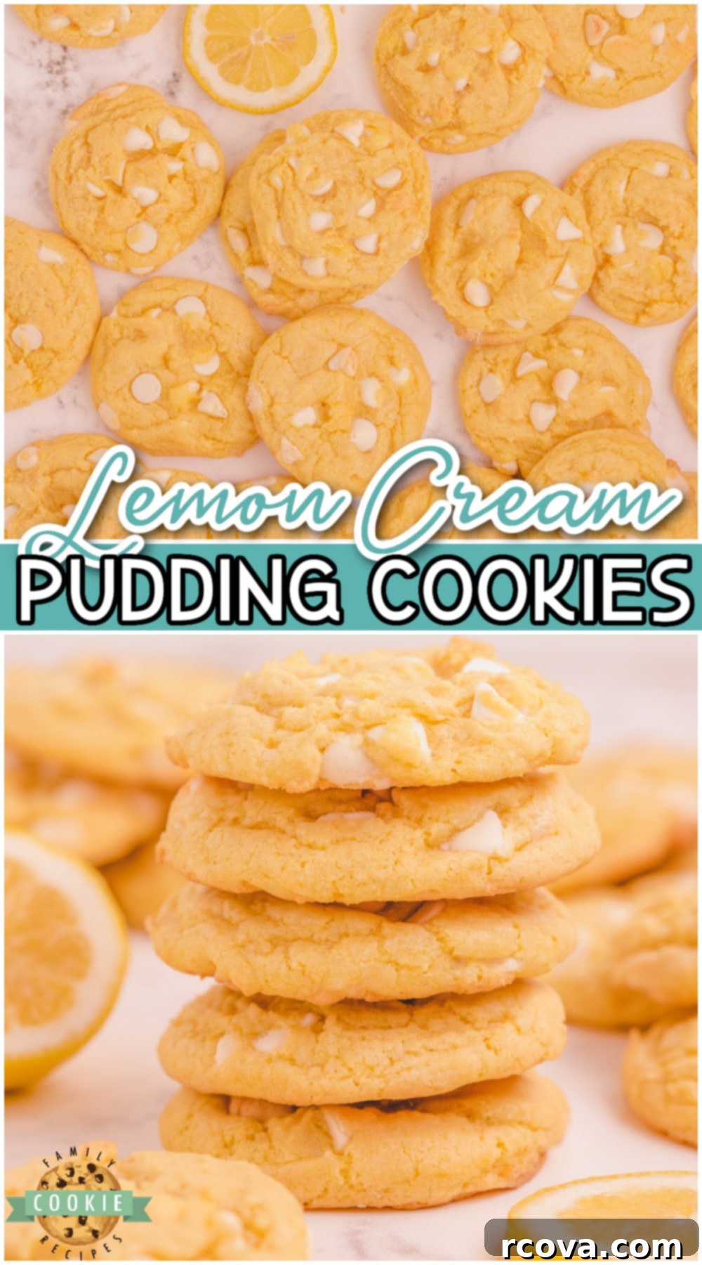 Velvet White Chocolate Lemon Dreams 14 White Chocolate Chip Lemon Cookies: soft, chewy, and perfectly sweet with great lemon cream flavor and texture from pudding mix, ideal for spring.