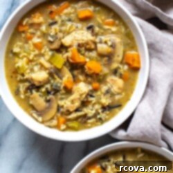 Effortless Comfort Chicken Wild Rice Soup 11 Easy Chicken Wild Rice Soup served in a bowl