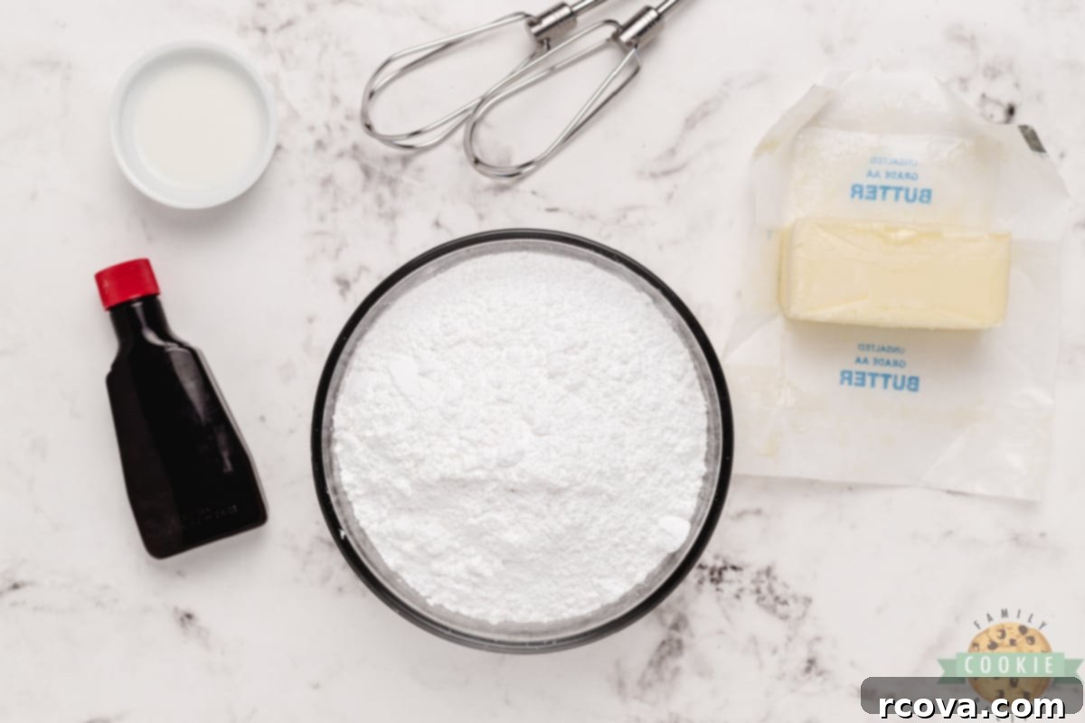Love-Infused Sugar Delights 5 A vibrant assortment of baking ingredients including butter, sugar, flour, and eggs, ready to be transformed into delicious Valentine's Sugar Cookies.