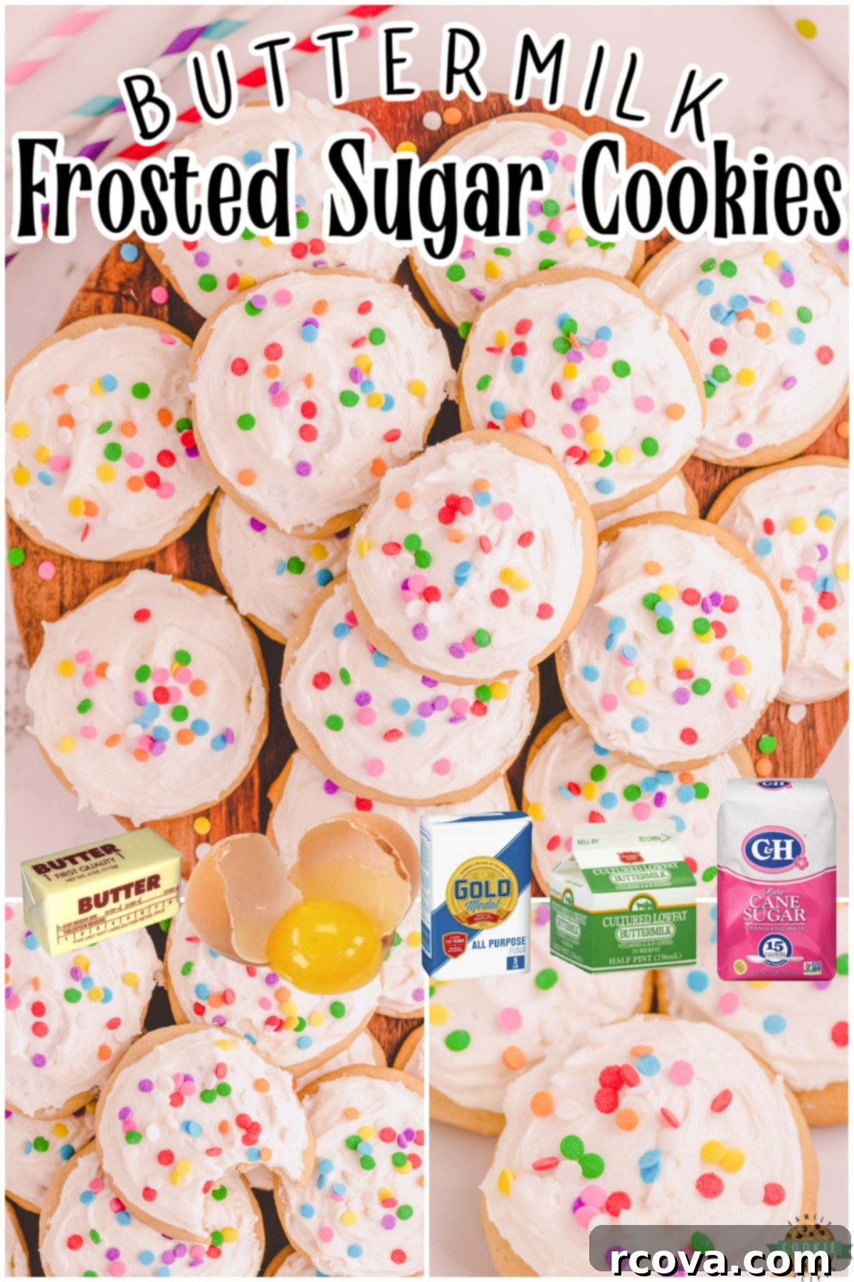 Velvety Buttermilk Sugar Cookies 6 Buttermilk Sugar Cookies are soft, pillowy cookies with a fantastic vanilla buttercream. This sugar cookie with buttermilk recipe is a tried & true family favorite you'll want to keep!