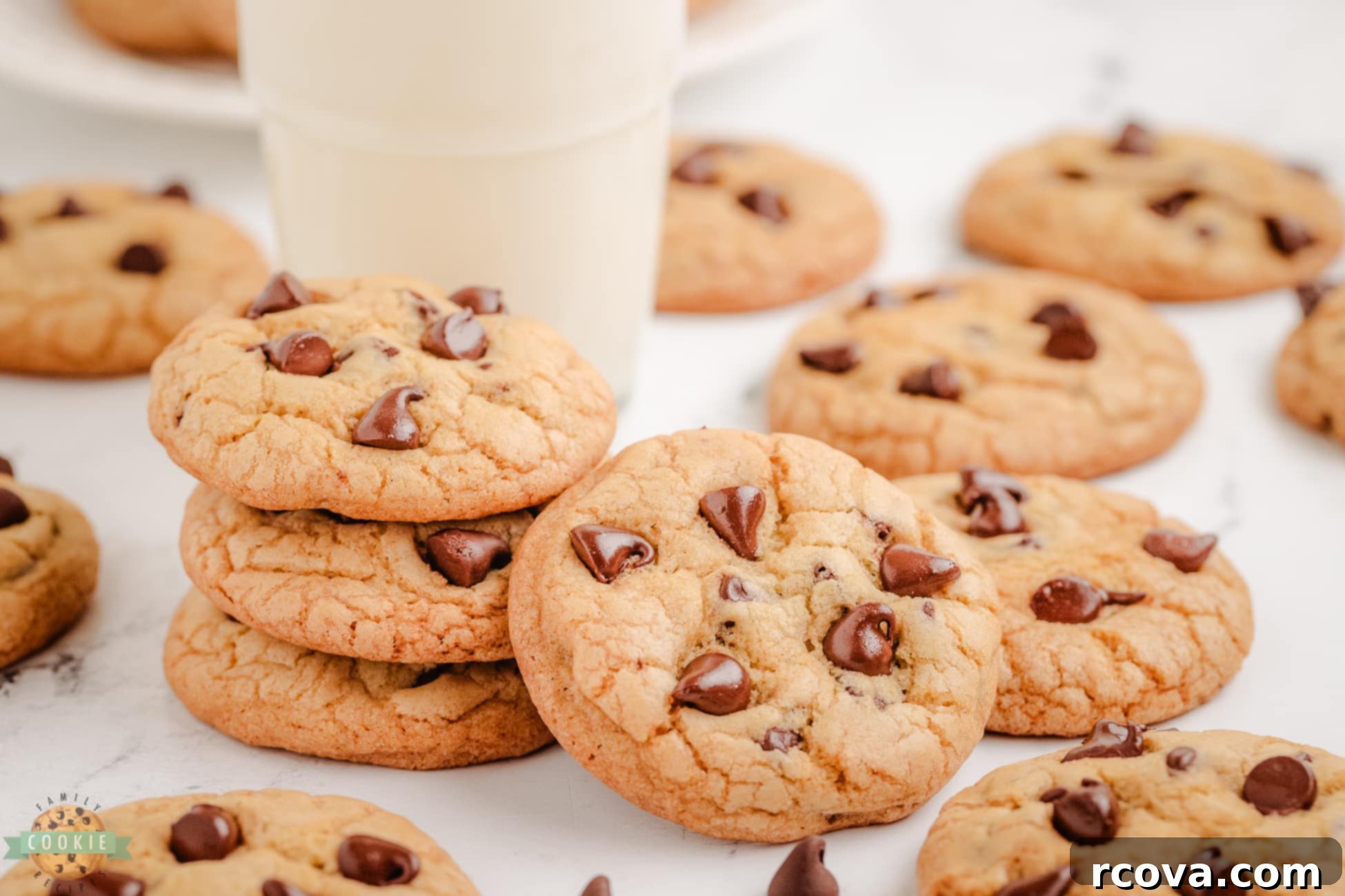 Homemade Grand Floridian Chocolate Chip Cookies 5 plateful of Grand Floridian Chocolate chip cookies with milk