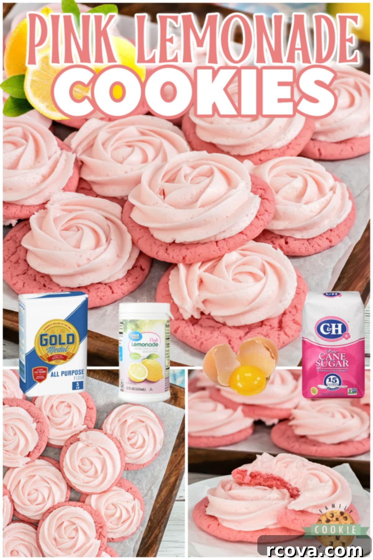 Zesty Pink Lemonade Delights 5 Pink Lemonade Cookies are soft, chewy, and packed with lemon flavor. Topped with a simple lemon frosting, these pink lemonade cookies are pretty, refreshing, and delicious.