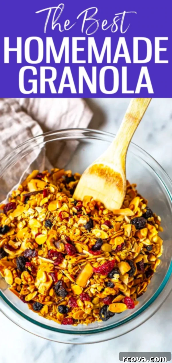 Your New Favorite Healthy Granola 11 This Healthy Homemade Granola is the best and so easy to make with no refined sugars – mix it all together then pop it in the oven! #homemadegranola