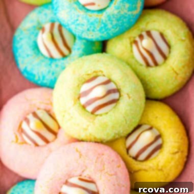 Dawn Blossom Delights 6 pastel colored Easter Blossom cookies with chocolate kiss center