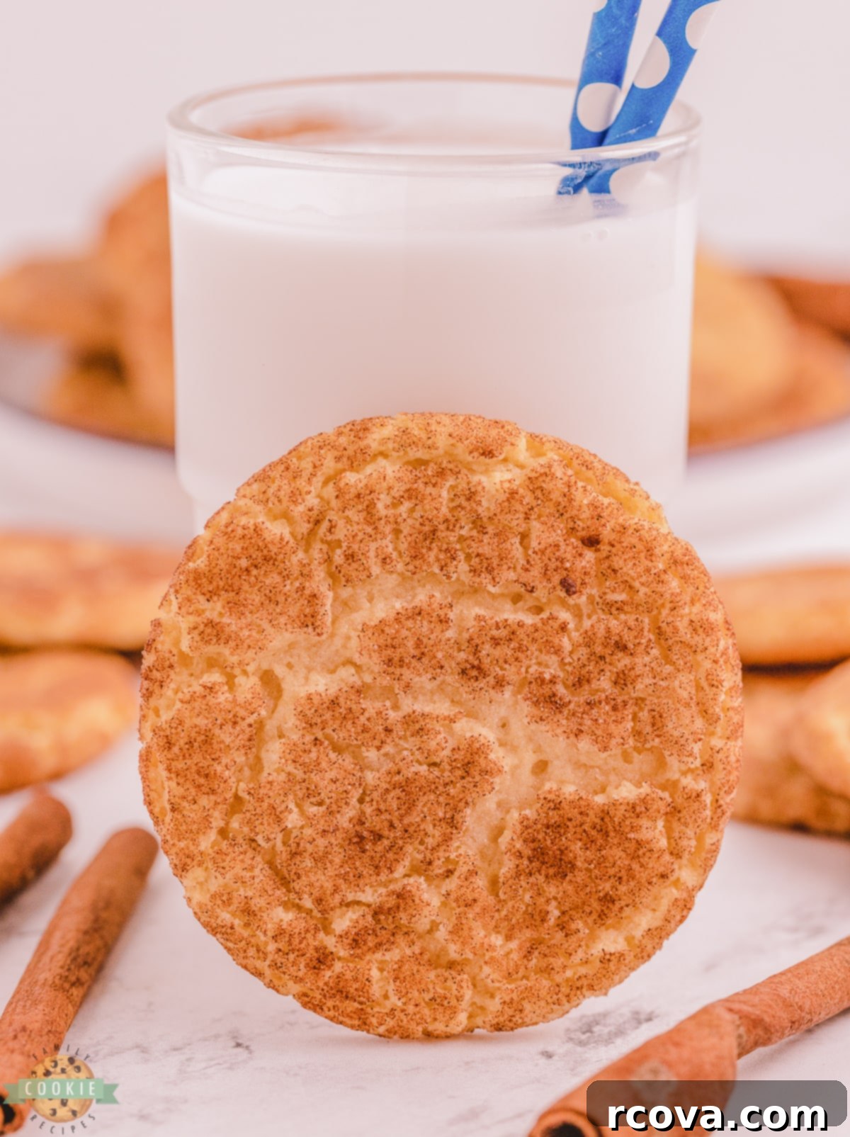 The Ultimate Snickerdoodle Recipe 11 snickerdoodle cookie next to a glass of milk