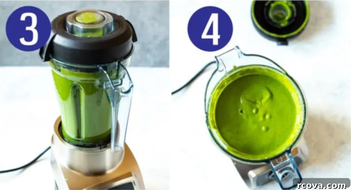 Your Go-To Green Smoothie Meal Prep 6 Steps 3 and 4 of green smoothie: blending until smooth and serving the nutritious beverage