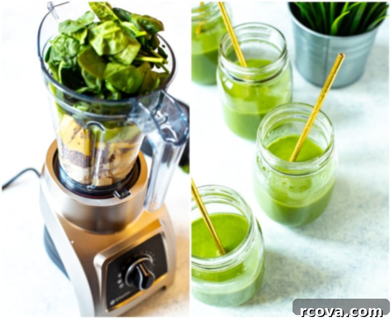 Your Go-To Green Smoothie Meal Prep 8 Delicious Meal Prep Green Smoothie stored in mason jars for convenience