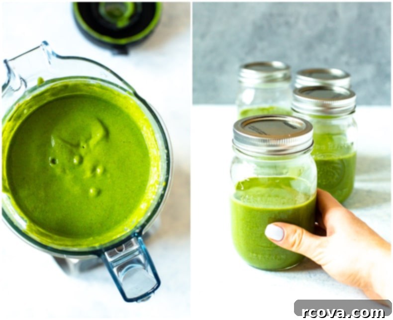 Your Go-To Green Smoothie Meal Prep 9 Mason jars filled with refreshing Meal Prep Green Smoothies, ready to be stored