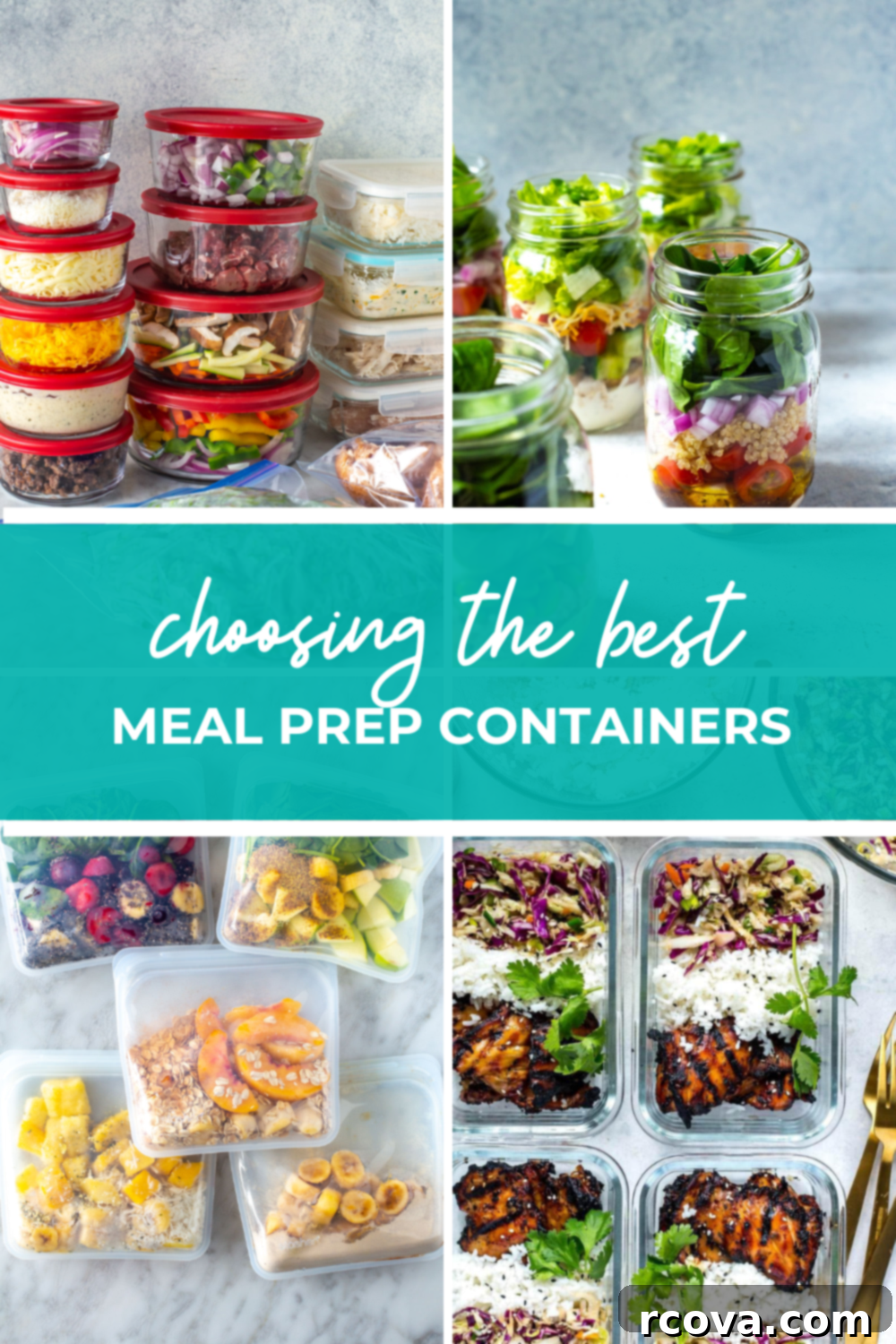 The Ultimate Guide to Meal Prep Containers 2 A vibrant assortment of various meal prep containers, showcasing options in glass, plastic, and stainless steel, with fresh ingredients ready for storage. The image highlights how to pick the best meal prep containers for organization and food freshness.